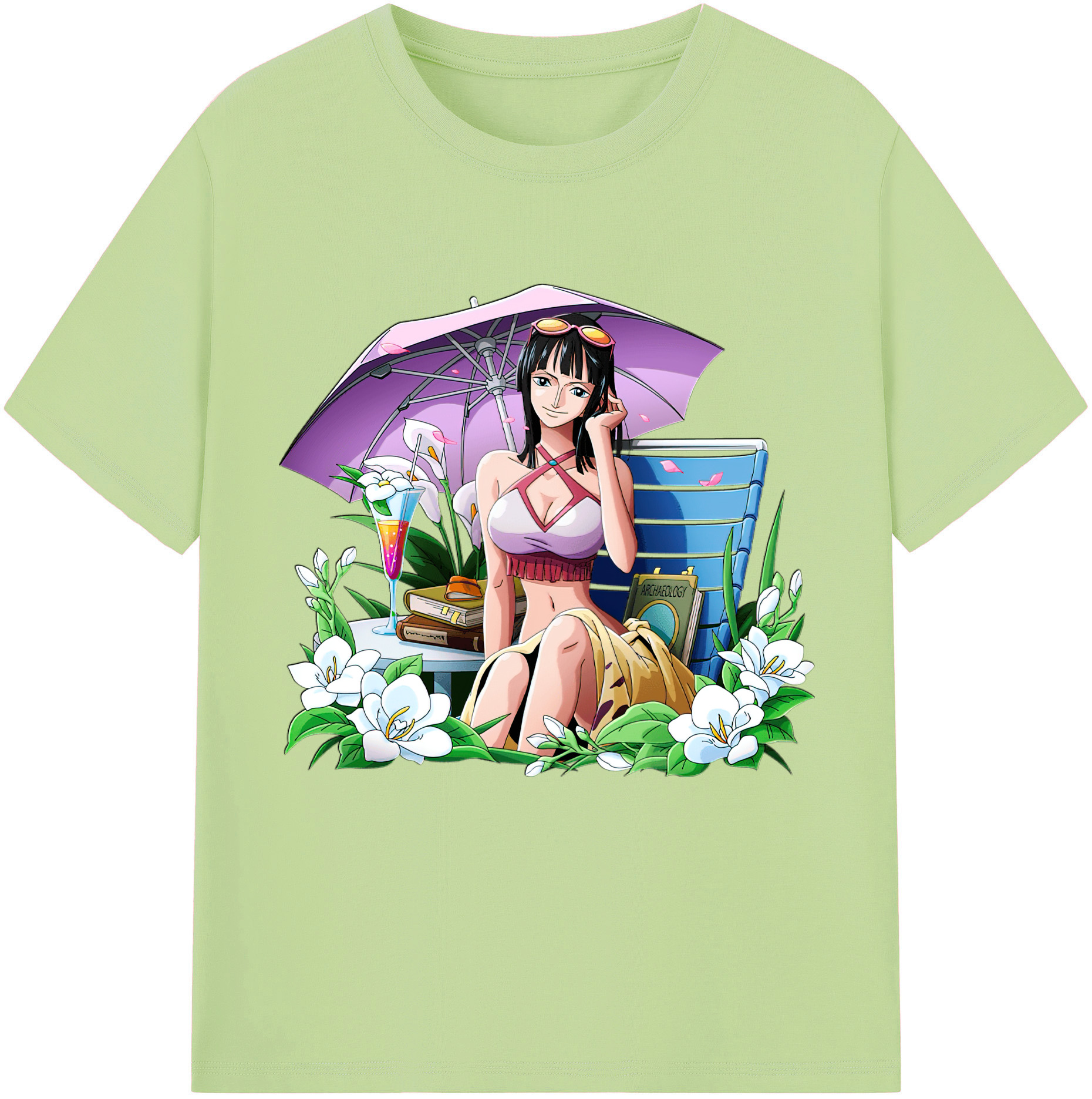 ワンピース ニコ・ロビン ONE PIECE Nico Robin 綿100％半袖Tシャツ（フロントプリント）